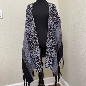 Grey Leopard Poncho
